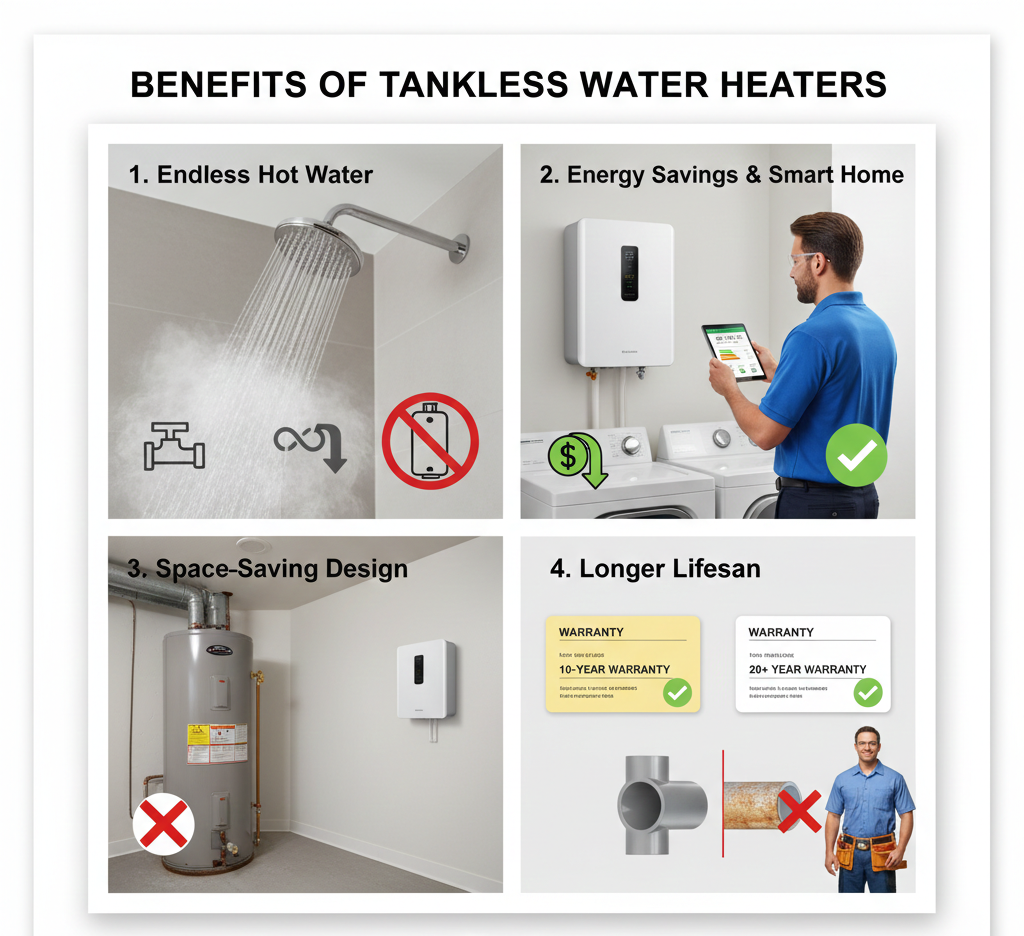 tankless water heater benefits