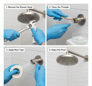 leaky shower head fix