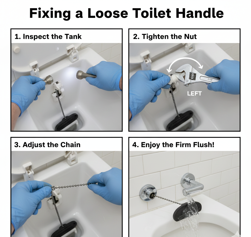 loose toilet handle fix