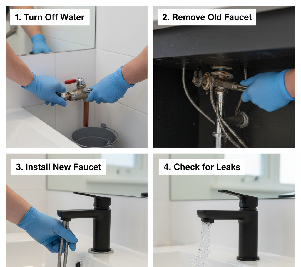 replace bathroom faucet