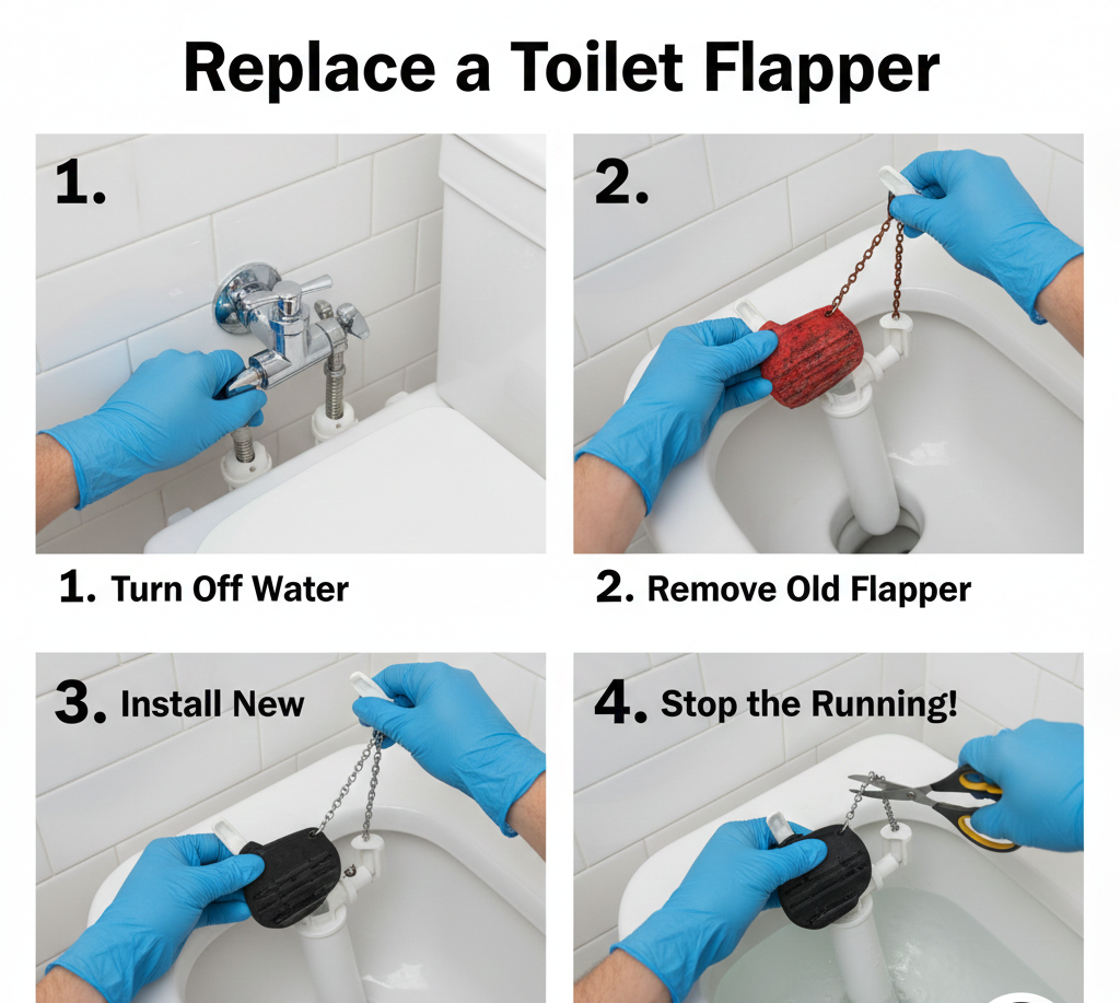 replace toilet flapper